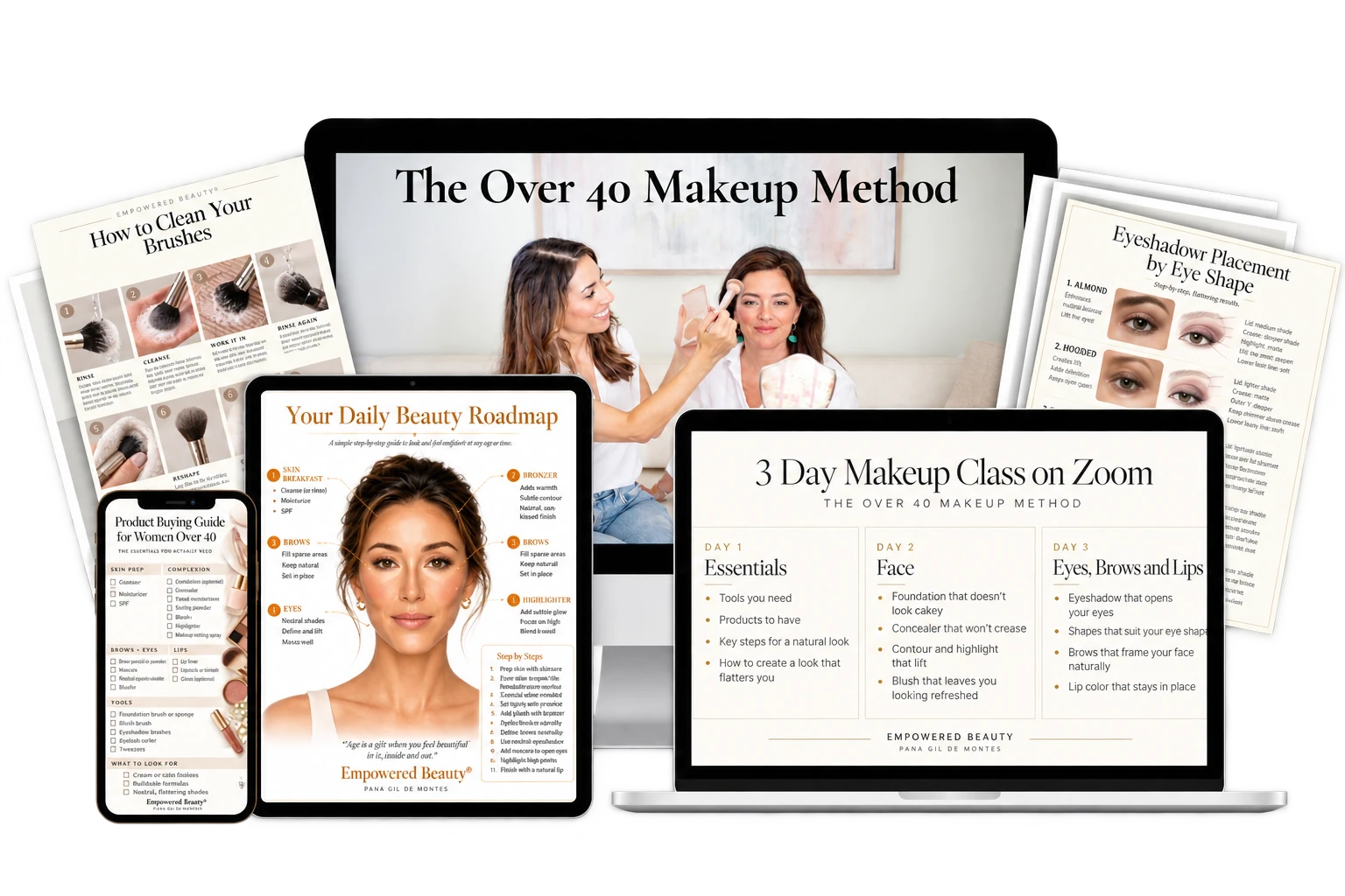 Over 40 Makeup Method CourseBundle The Over-40 Makeup Method live 3-day class bundle: Zoom classes, guides and cheat sheets